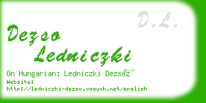 dezso ledniczki business card